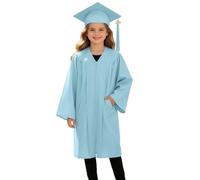 Generico Toga Laurea Bambino, Abito Cerimonia di Fine Anno, Completo con Cappello e Nappina, Regalia Scolastica Unisex con Tasche, Ideale per Festa di Laurea ed Eventi Scolastici