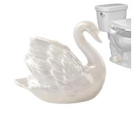 Generico Toilet cap Covers - Modern Ceramic Swan Design, Swan Toilet Bolt Covers Decorative | Easy Installation Bathroom Replacement Parts, Reliable Fixture Cover for Apartment & Dorm