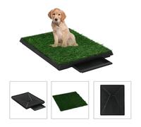 Generico Toilette Animali 2pz Vassoio e Prato Finto Verde 63x50x7cm WC,4.8kg,170767