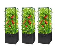 Genérico Tomato Cage Grow Bag - Stainless Steel Rust Proof, Tall 18 Galloon Cucumber, Peppers Eggplants Vegetable Patio Garden | Cucumber Peppers Eggplants Vegetable Patio Garden Raised Bed