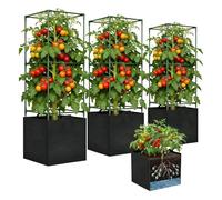 Generico Tomato Cage Grow Bag - Stainless Steel Rust Proof, Tall 18 Galloon Cucumber, Peppers Eggplants Vegetables Patio Garden | Cucumber Peppers Eggplants Vegetables Patio Garden Raised Bed
