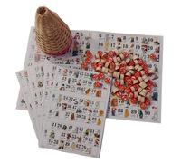 Generico Tombola classica napoletana cesto in vimini numeri in legno 48 cartelle
