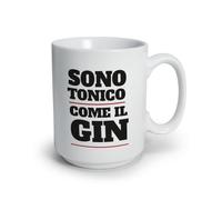 Generico ''Tonico come il gin'' Tazza in Ceramica con Frase Divertente Tazza da Caffè the tisana Bianca mug idea regalo natale citazioni amore personalizzata