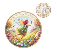 Generico Tooth Fairy Coin For Kids | Gold Keepsake Collectible | Double-Sided Souvenir coin- | Fun Gift From The Tooth Fairy For Boys & Girls | Childhood Milestone Memory Tokens, 4cm Meal Coin