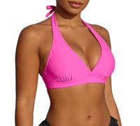 Generico Top Bikini Donna Scollo a V Triangolo Top Reggiseno Bikini Imbottito Costume da Bagno Estiva Allacciatura sul Retro Dona alla Persona Che ami