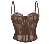 Generico Top Body Contenitivo Modellante Donna Pizzo Stecche Sotto Seno