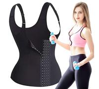 Generico Top Con Corsetto Nero - Canotta Con Vita Regolabile, Canotta A Compressione Da Donna, Body Con Ganci | Traspirante Con Forte Supporto, Design,