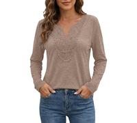 Generico Top da Donna, Magliette Basic Donna Camicia A Maniche Lunghe in Stile Bohémien con Elegante Colletto Blusa/Tunica Fluida E Casual per Tutti I Giorni