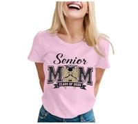 Generico Top donna con scollo rotondo e maniche corte, maglietta lunga ideale per la stagione di laurea, leggera e adatta per ogni giorno