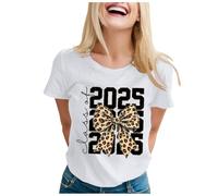 Generico Top donna maniche corte scollo rotondo, maglietta lunga per la stagione di laurea, comfort e stile per l’estate