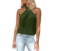 Generico Top Donna Senza Maniche con Zip sul Dietro e Collo Avvolgente Taglio Versatile e Moderno Perfetto per Tutte Le Stagioni e Jeans Maglietta Donna Elegante e Pratica