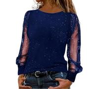 Generico Top Elegante Donna Cerimonia Pizzo Eleganti Y2K Maglia Camicetta Gala Discoteca Brillantini Nera Bordeaux Sottogiacca sotto Giacca