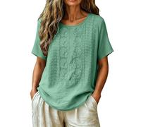 Generico Top Estivi Eleganti e Casual da Donna Colori Vari Top Ampio e Morbido in Tessuto Leggero con Dettagli di Sfilato per Ogni Occasione Primavera Estate Tagile 3XL