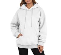 Genérico Top Felpa con cappuccio Super Soft Touch Loungewear da donna,Everyday Felpa con cappuccio Donna,Frontale tasca anteriore,Cappello con coulisse, 01 Bianco, S