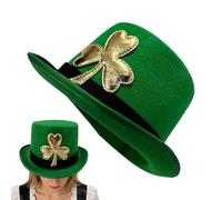 Generico Top Hats for Men - Good Luck Symbol Headgear, St Patricks Day Accessories with Velvet Texture, Classic Magician Stage Performance Cap, Ideal for Adult Teen Elderly Role-Play Parties