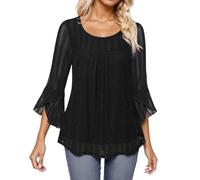 Generico Top Nero Donna Elegante Y2K con Fiocco Paillettes Camicetta Maglia Marrone Bordeaux in Pizzo Rossa Curvy sotto Giacca Sottogiacca