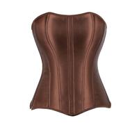 Generico Top Nero Lucido con Cerniera, Aderente, con Una caratteristica Che stringe e Modella la Vita, raccogliendo e tonificando Il décolleté. (Coffee, XL)