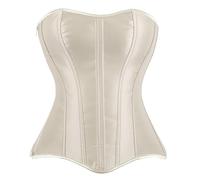 Generico Top Nero Lucido con Cerniera, Aderente, con Una caratteristica Che stringe e Modella la Vita, raccogliendo e tonificando Il décolleté. (Beige, XL)