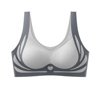 Generico Top Reggiseno Donna, Reggiseno Chiusura Davanti Anello in Aperto Davanti Senza Cuciture con Bottoni Taglie Forti Cotone Leggero E Traspirante Sportivi Reggiseni Sportivo per Il Tempo Libero