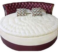 Generico Topper per Materasso Rotondo - 100% Cotone riempimento soffice Giù Pad Materasso, Spessore Trapuntato Comfort Materasso Pad, Morbido Tappeto Pavimento Sano,4kg,D220cm(87inch)