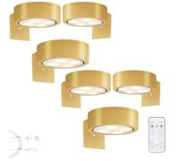 Generico Topveden Picture Lights for Wall, Wireless Rechargeable Magnetic LED Painting Light, Topveden Poster Lights, 3 Color Temps for Home Decor, Adjustable Brightness & Timer (Gold,6 PCS)