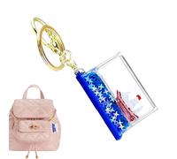 Generico Tornario liquido Quicksand - portachiavi mobili a forma di barca, float chiavi in barca | Arcilico Keyring per borsa, borsa, bookbag, donne, compleanno, Natale