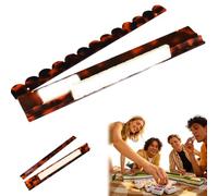 Generico Tortoise Shell Acrylic Mahjong Rack Set with Fully Detachable Magnetic Pushers, 17.5 Inch Extended Length Mahjong Racks, Glossy Finish Mahjongs Pusher Set for Home Game Nights