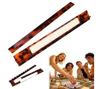 Generico Tortoise Shell Acrylic Mahjong Rack Set with Fully Detachable Magnetic Pushers, 17.5 Inch Extended Length Mahjong Racks, Glossy Finish Mahjongs Pusher Set for Home Game Nights