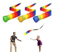 Genérico Toss and Catch Ball - 90-100 cm ABS Foam Cloth Outdoor Balls, 3 pezzi con Rainbow Tail | Throw and Catch Game, Playground Toys For Kids Indoor Outdoor Beach Backyard Play