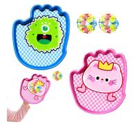 Generico Toss And Catch Ball Set - Paddle 17.5x21.5cm Ball 6x6cm | Funny Interactive Toy For Toss And Catch Games | Outdoor Ánd Indoor Family Park Kindergarten Garden Playtime Development Fun