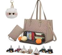 Generico Tote And Luxe Co Bag, My Daily Bag Tote With Lunch Compartment, Toteluxeco 3-In-1 Quilted Lunch,LaptopBags (Khaki)