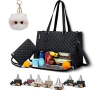 Generico Tote And Luxe Co Bag, My Daily Bag Tote With Lunch Compartment, Toteluxeco 3-In-1 Quilted Lunch,LaptopBags (Black)