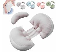 Generico Tottlebee Pregnancy Pillow, Tummyrest - Pregnancy Pillow, 2025 New Portable Memory Foam, Machine Washable, with Detachable and Adjustable PillowCove, for Back, Belly, Legs (Grey)