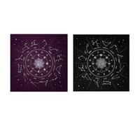 Generico Tovaglia da Divinazione Tarocchi in Cotone Nero 2 Pezzi Lavabile e Ecologica per Appassionati di Astrologia e Studio Psicologico