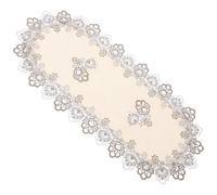 Generico Tovaglia da Tavolo Ovale in Pizzo Idrosolubile Runner Decorativo Elegante per Tavoli da Pranzo Mobili TV e Feste Adatta a Matrimoni Giardino e Casa Vacanze