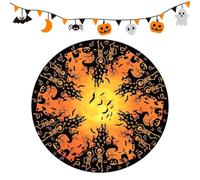 Generico Tovaglia Di Halloween,Copritavolo Rotondo Impermeabile Riutilizzabile 120/150 cm,Copritavolo Halloween a bordo elastico | Per Cucina Casa Esterno Interno