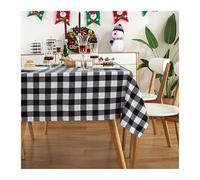 Generico Tovaglia natalizia Christmas Checkered Tablecloth Rectangle Red Plaid Xmas Table Cloths Winter Farmhouse Decorations For Dining Parties Holiday(Color-10,140x100cm)
