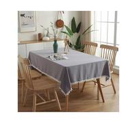 Generico Tovaglia natalizia Cotton Fabric Table Cloth Washable Christmas Tablecloth For Wedding Party Dining Banquet New Year Decoration Luxuriou TableCover(Light grey,140x140cm)