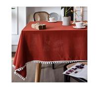 Generico Tovaglia natalizia Cotton Fabric Table Cloth Washable Christmas Tablecloth For Wedding Party Dining Banquet New Year Decoration Luxuriou TableCover(Color3,140x240cm)