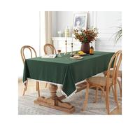 Generico Tovaglia natalizia Cotton Fabric Table Cloth Washable Christmas Tablecloth For Wedding Party Dining Banquet New Year Decoration Luxuriou TableCover(Green,140x260cm)