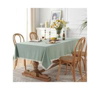 Generico Tovaglia natalizia Cotton Fabric Table Cloth Washable Christmas Tablecloth For Wedding Party Dining Banquet New Year Decoration Luxuriou TableCover(Light green,140x200cm)