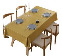 Generico Tovaglia Rettangolare Impermeabile in Finto Lino, Anti-Macchia e Resistente al Calore - Copritavolo PVC per Cucina, Matrimonio, Feste, Compleanno (D 100 * 160cm/39 * 62in)