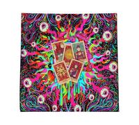 Generico Tovaglia Tarocchi - Da Divinazione In Flanella | Motivo Mistico Floreale Con Farfalla Da 50 Cm | Tovaglia Per Altare Morbida E Resistente Per La Lettura Dei Tarocchi, La Meditazione E L'