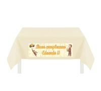 Generico Tovaglia tnt color corda 140 x 240 cm a tema Curioso come George Personalizzabile con stamopa personaggio e nome del fersteggiato su entrambi i lati lunghi della tovaglia addobbo
