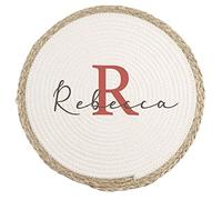 Generico Tovaglietta Alimentare in Vimini Personalizzata con Nome e Iniziale Idea Regalo Festa della Mamma 2023 Donna Compleanno Natale Pasqua Sottopiatto Colazione Pranzo Cena Casa Ufficio