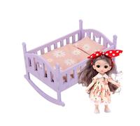Generico Toy Baby Crib, Realistic Pretend Play Doll Cradle for Kids, Bedroom Nursery Accessory with Safe Design, Indoor Role Playing Fun for Preschool Kindergarten Birthday Holiday 350g