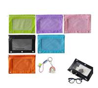 Generico Toy Storage Bags, Cute Puzzle Storage Bags, Oxford Cloth, PVC Aesthetic Reusable Waterproof Pouch with Rainbow Pendant for Travel, College, and Home Organization, 9.84x7.09 Inches