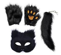 Generico Toyhood Maschera E Tail Set, Kit Di Cosplay Per Animali Per Accessori Per Abbigliamento Anime, Abbigliamento Di Halloween Natali