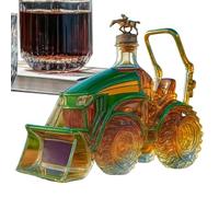 Generico Tractor Decanter, 3D Shaped Wine Bottle, Glass Ornament Storage 7.09 x 5.12 x 5.12 in, Whiskey Decoration for Bar, Men, Women, Family Cabinet, Gift Whiskey Enthusiasts