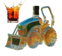 Generico Tractor Decanter, 3D Shaped Wine Bottle, Glass Ornament Storage 7.09 x 5.12 x 5.12 in, Whiskey Decoration for Bar, Men, Women, Family Cabinet, Gift Whiskey Enthusiasts
